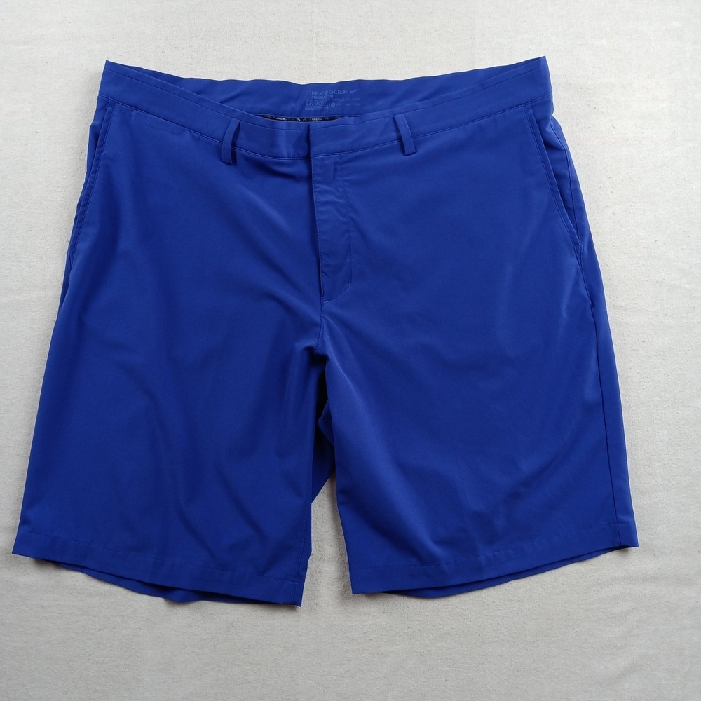 Nike Golf Mens Blue Dri-FIT Standard Fit Flat Front Shorts Pockets 40